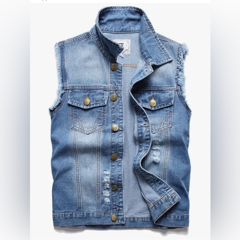 Men's Blue Denim Vest size XL